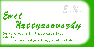 emil mattyasovszky business card